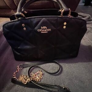 Coach Black Quilted Satchel